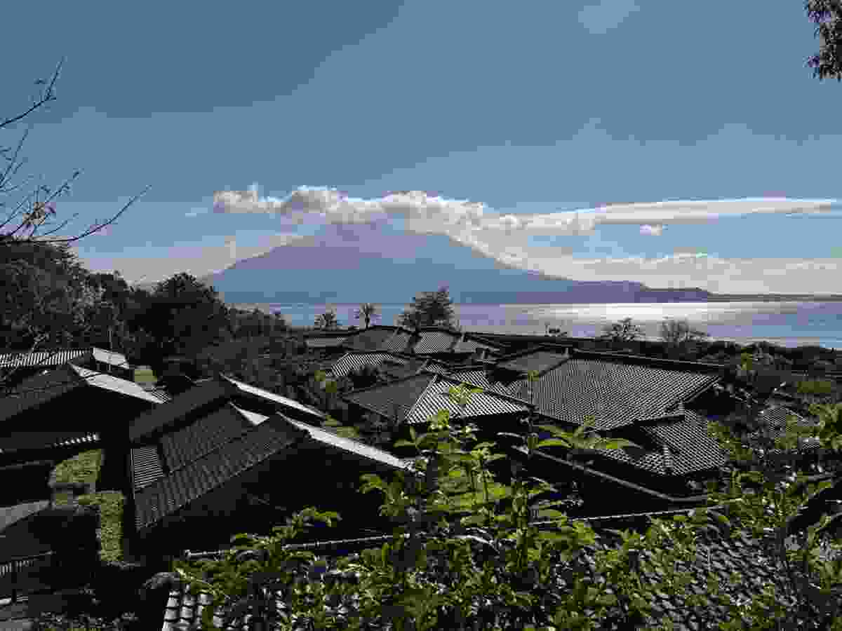 A view of the the Sakurajima volcano