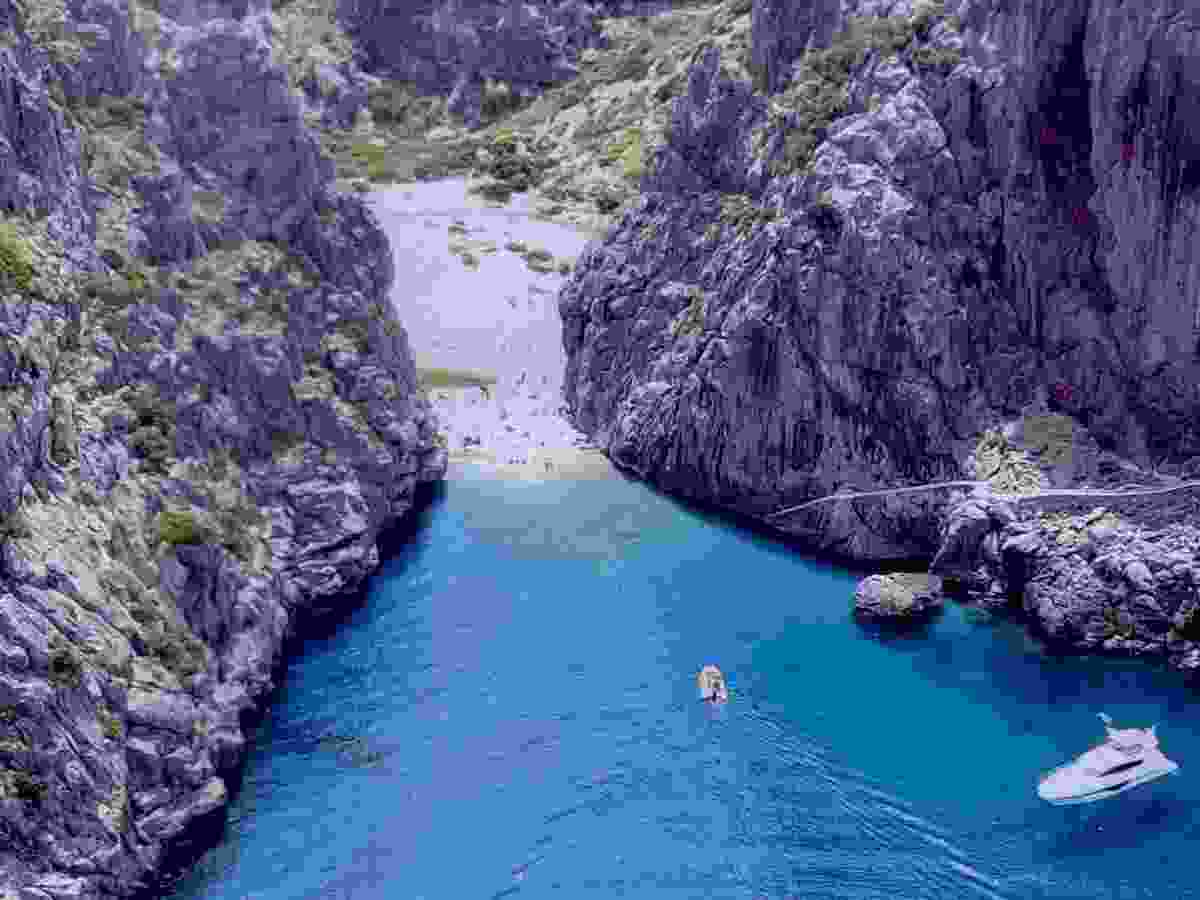 So Calobra beach and cove is only accessible by hike or by boat.