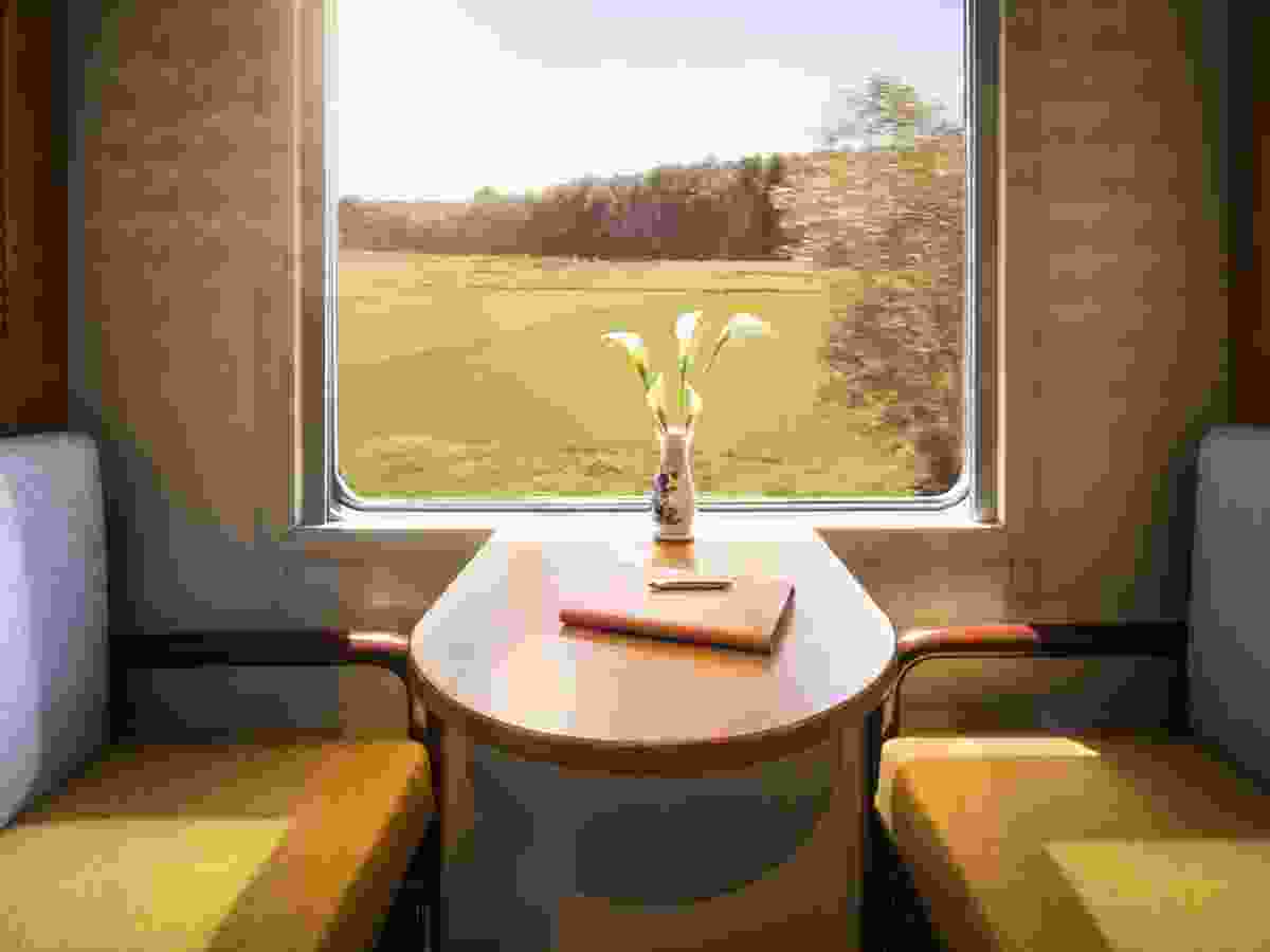 There are six private booths for two situated on The Vietage’s luxury train.