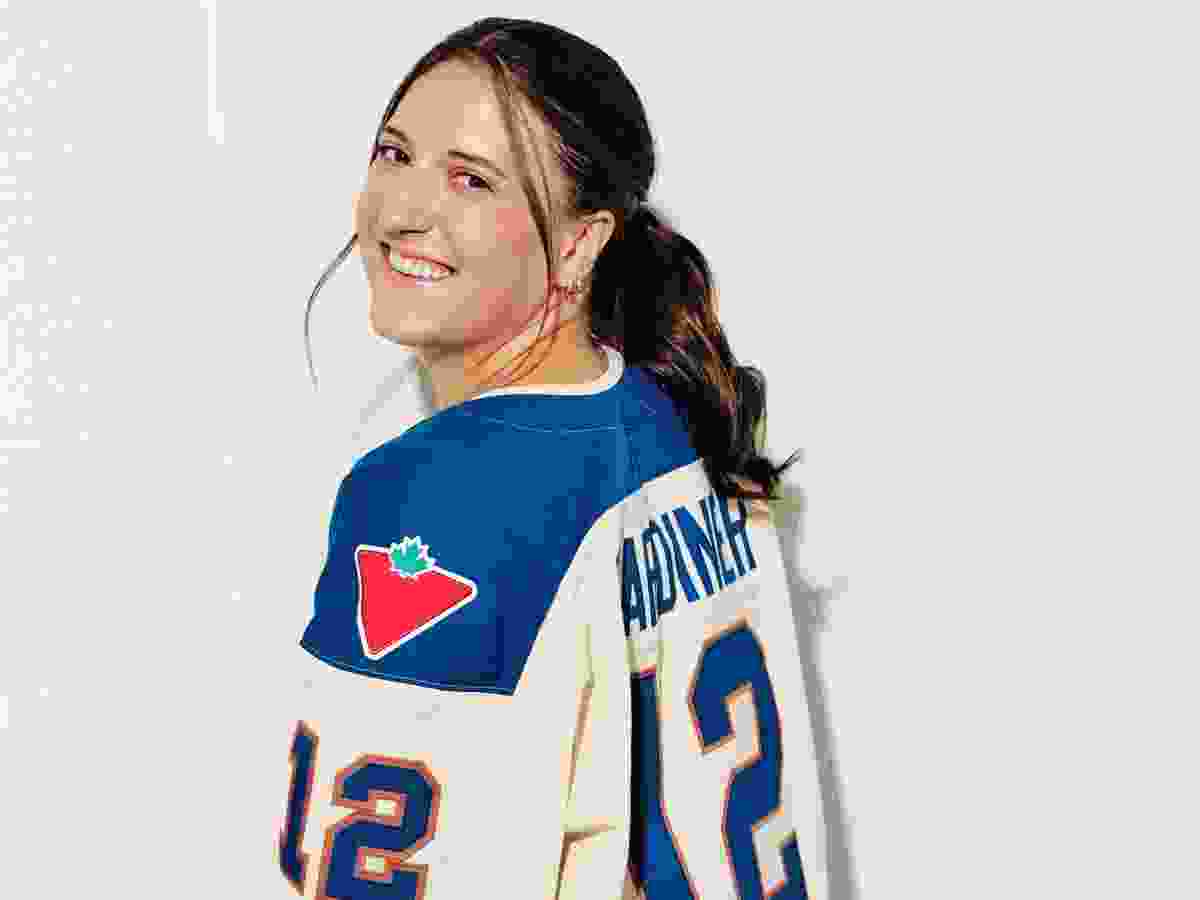 Jenn Gardiner wearing PWHL Vancouver jersey.