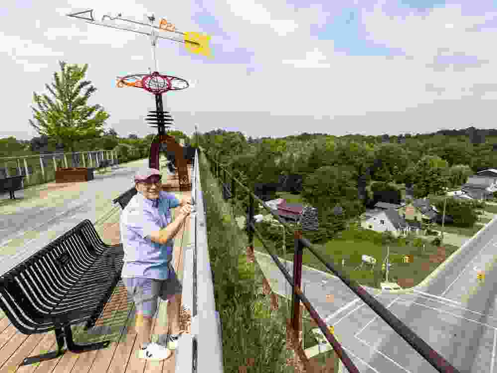 Matt Janes, a board member of St. Thomas’ elevated park, the only one in Canada. Photo taken on Wednesday July 16, 2025. (Mike Hensen/The London Free Press)