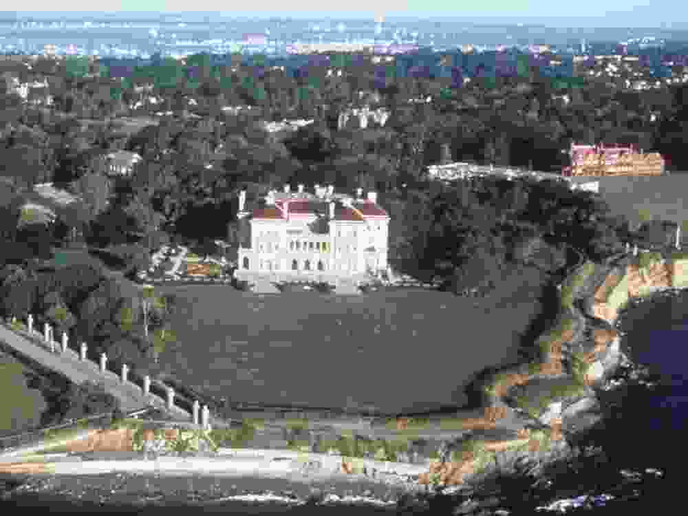 The Breakers, Newport's largest mansion, borders the Cliff Walk along the city's western shoreline.