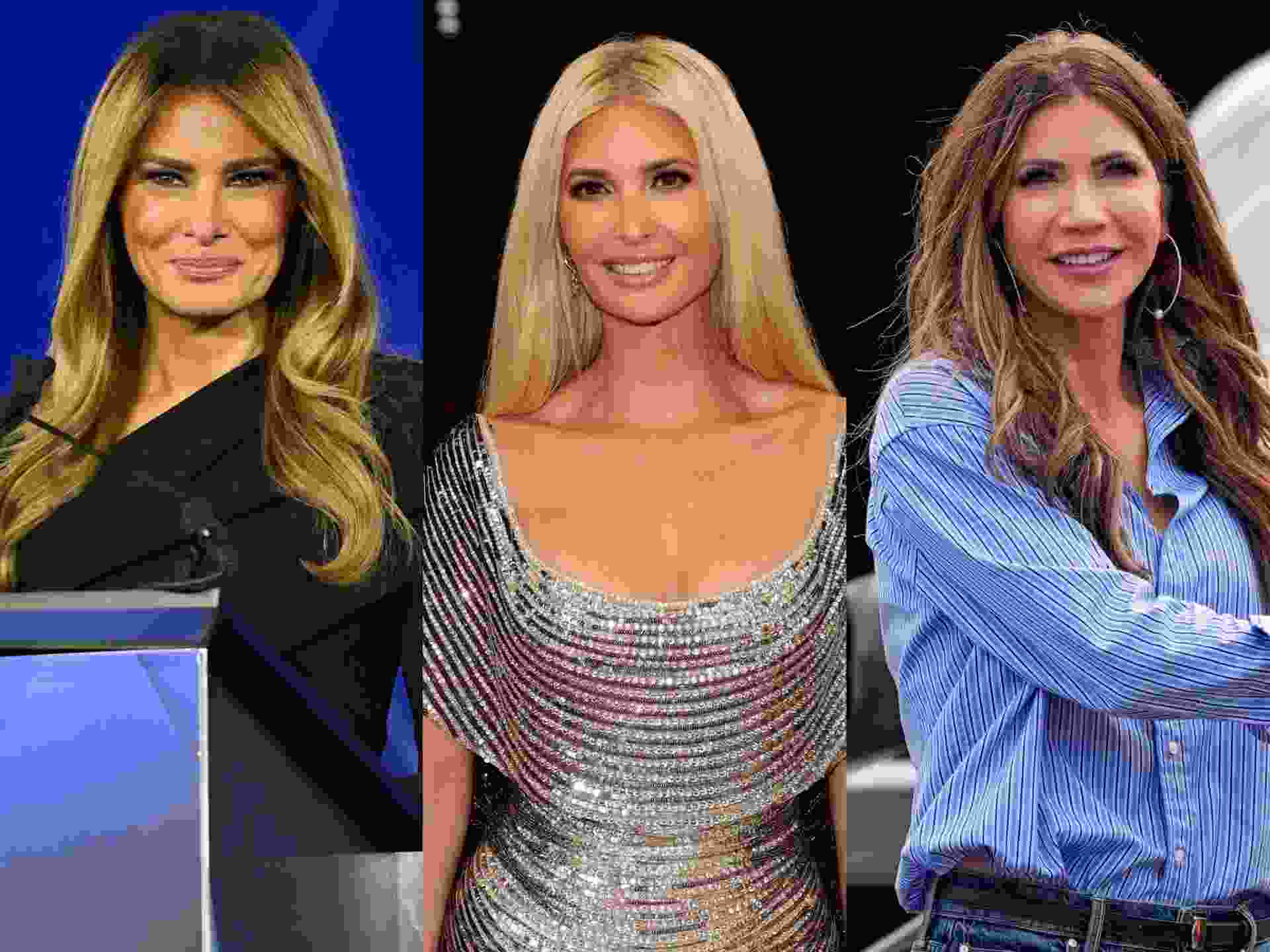 First Lady of the United States Melania Trump accepts the Patriot of the Year Award onstage during the 2025 Fox Nation Patriot Awards at Tilles Center for the Performing Arts on November 06, 2025 in Greenvale, New York. Ivanka Trump attends the Michael Rubin REFORM Alliance Casino Night Event on September 13, 2025 in Atlantic City, New Jersey. U.S. Homeland Security Secretary Kristi Noem tours Ulpiano Paez Air Base on November 6, 2025 in Salinas, Ecuador.