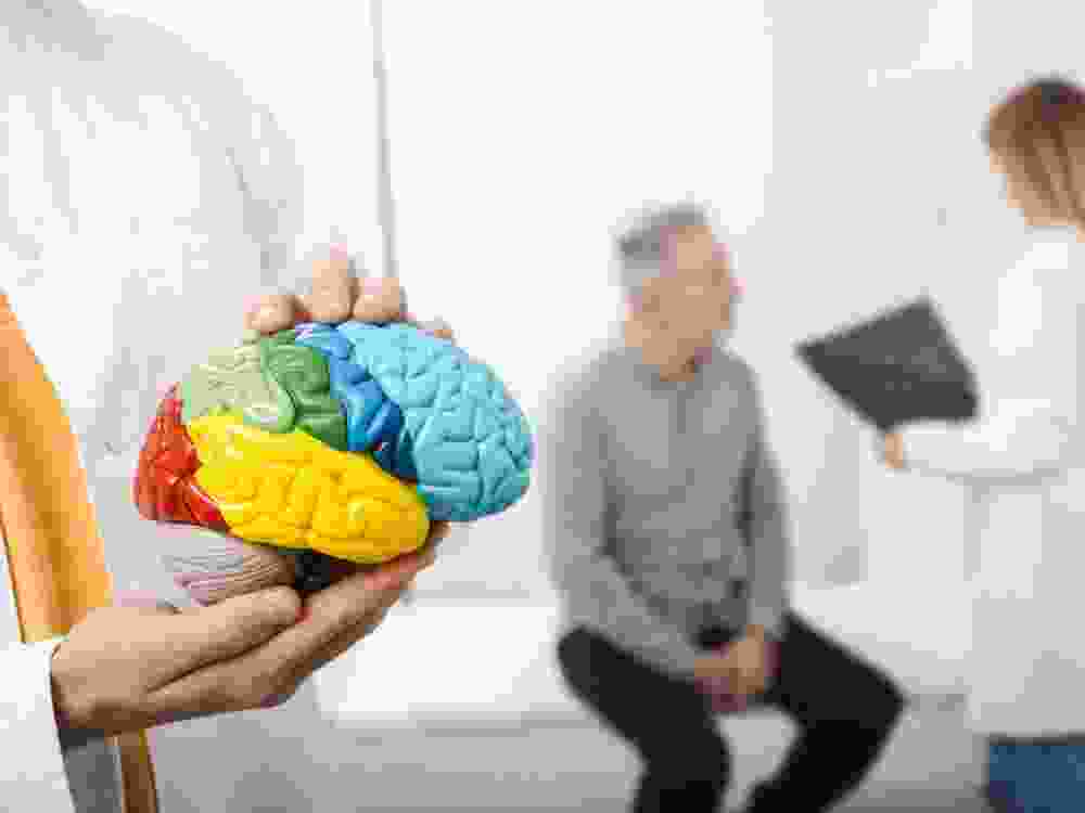 Man at appointment with neurologist