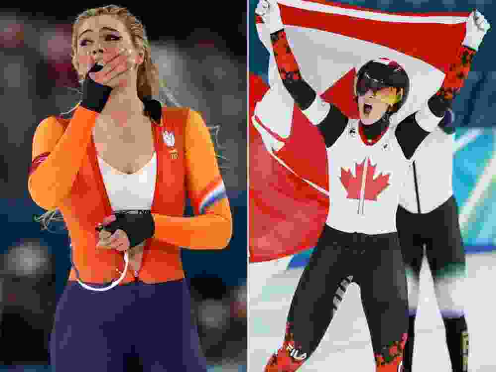 Olympic speedskaters Jutta Leerdam and Ivanie Blondin.