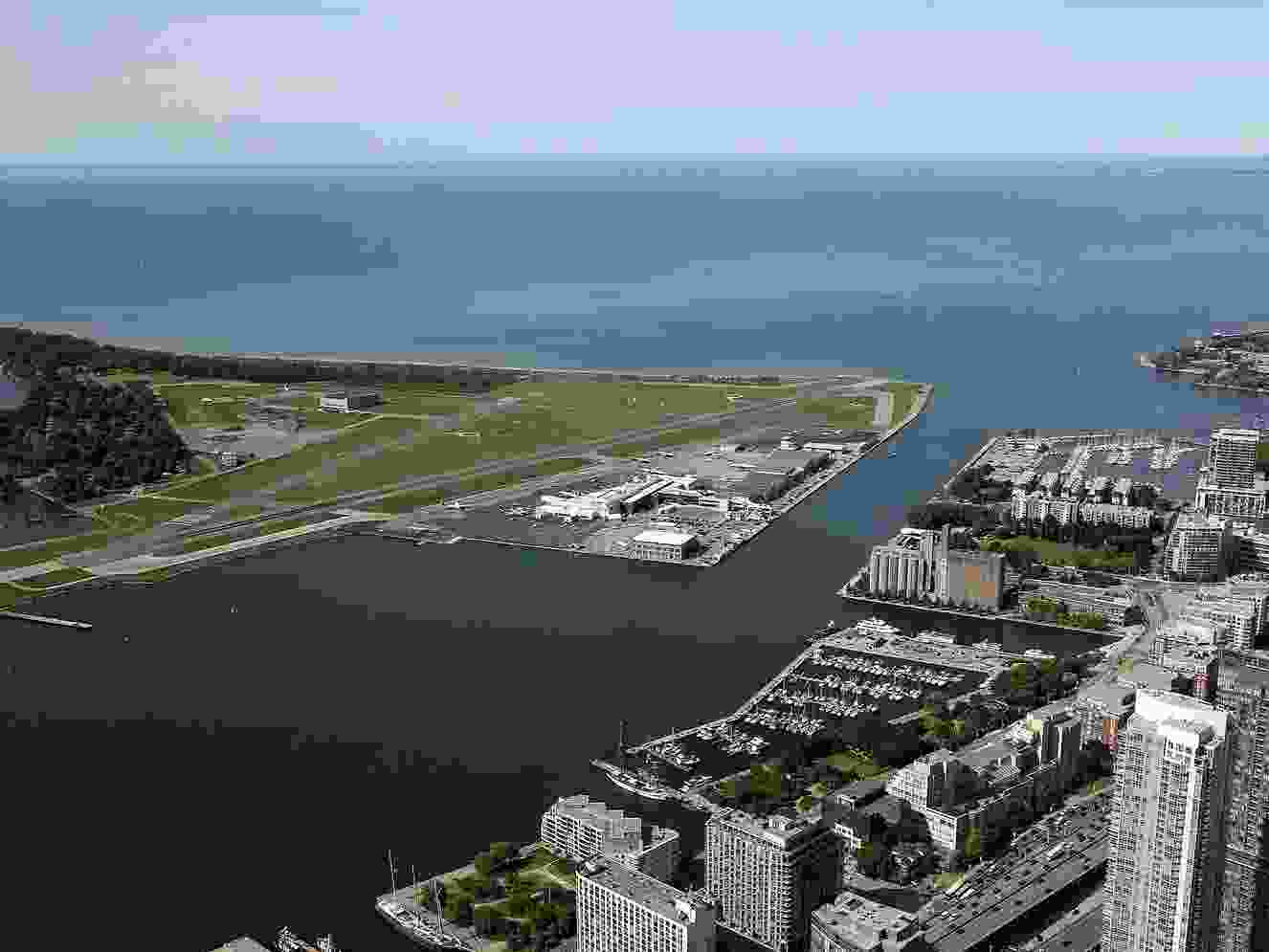 Billy Bishop Toronto City Airport, seen from the CN Tower on Tuesday, June 26, 2018.