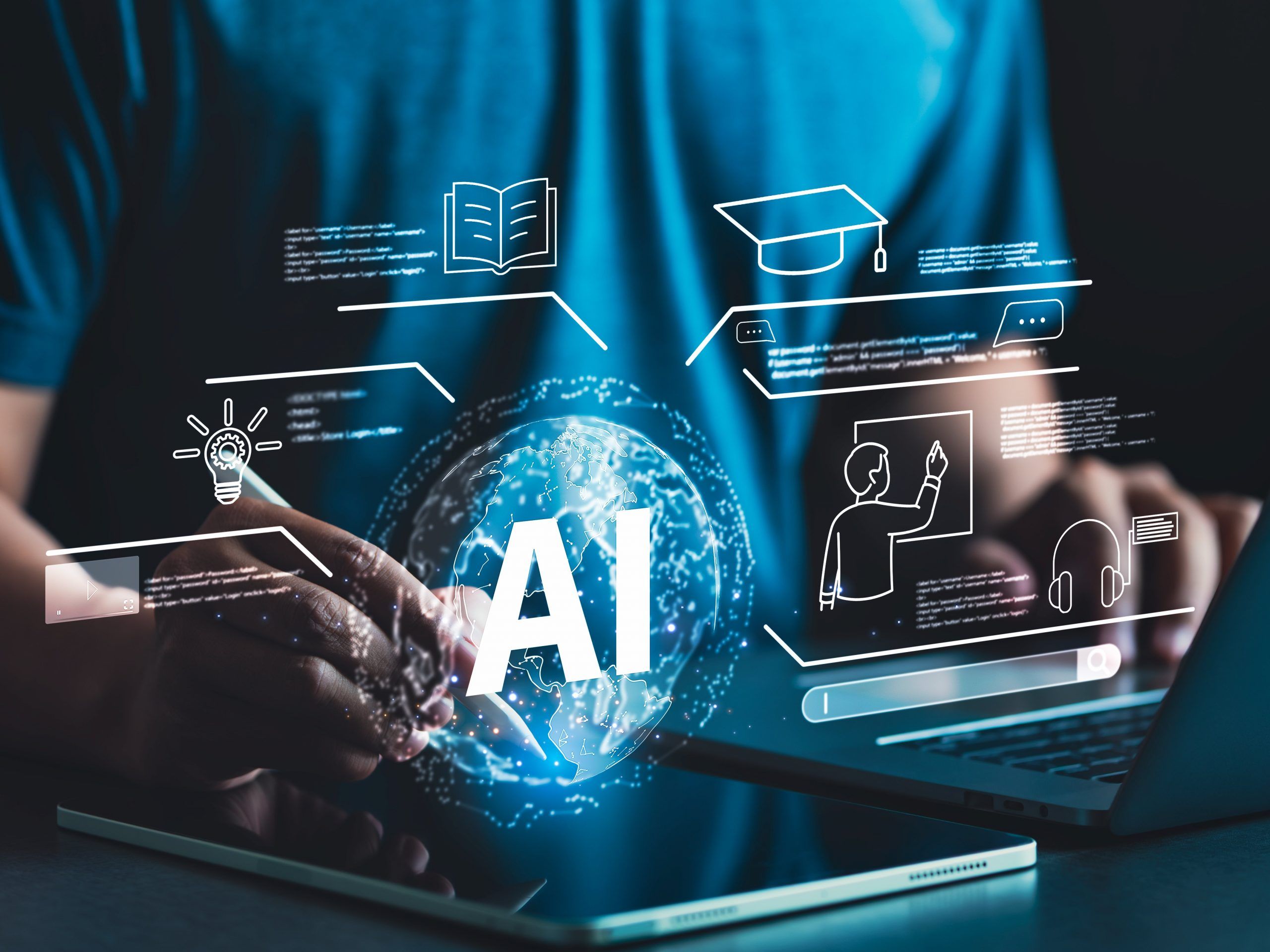 Artificial intelligence in digital education, enhancing learning with innovative technology and smart solutions.