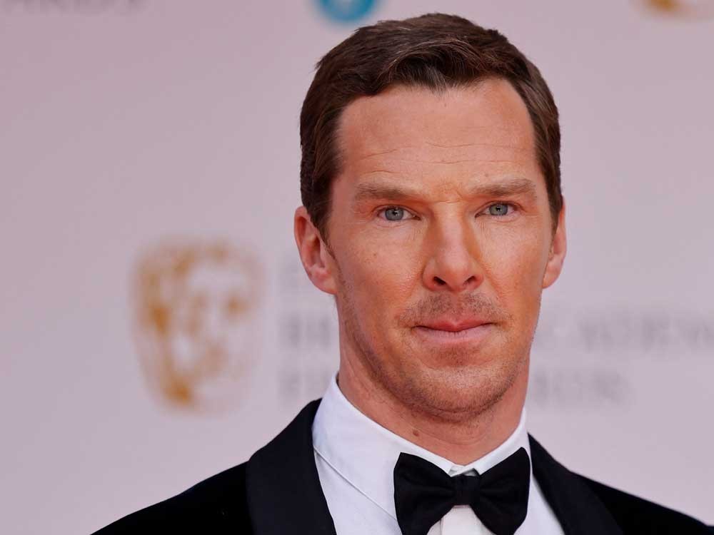 Benedict Cumberbatch poses on the red carpet upon arrival at the BAFTA British Academy Film Awards at the Royal Albert Hall, in London, on March 13, 2022.