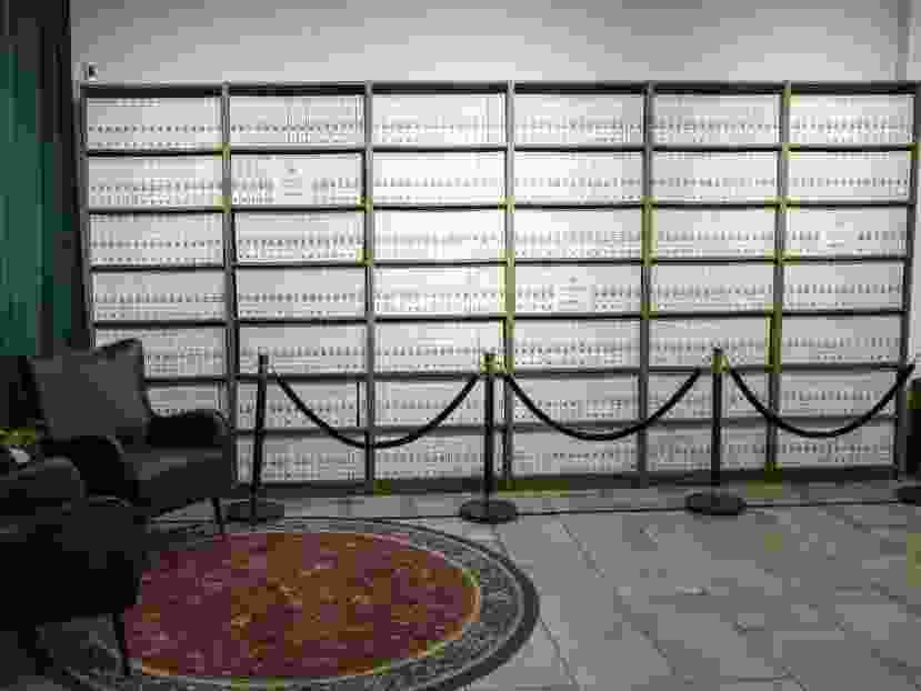 Roughly 3.5 million pages of the 'Epstein files' were bound in 3,437 volumes for the exhibition.