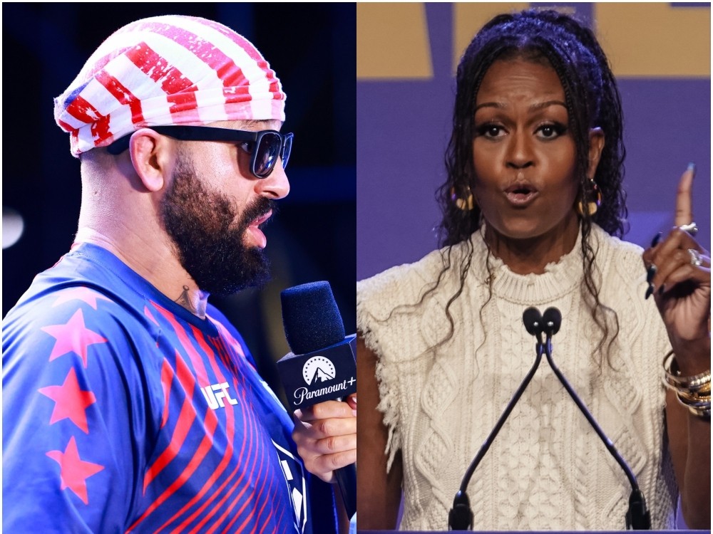 UFC fighter Josh Hokit and former U.S. first lady Michelle Obama.