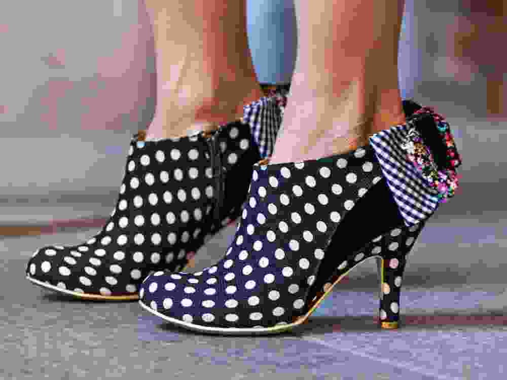 women shoes in dots