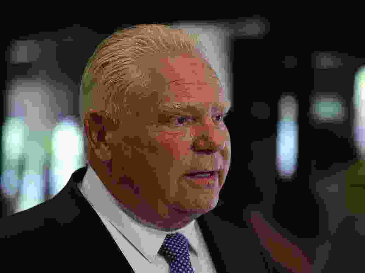 Ontario Premier Doug Ford is pictured speaking to reporters in Charlottetown on Tuesday, July 21, 2026. 
