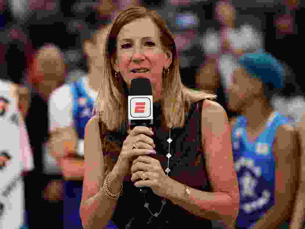 WNBA commissioner Cathy Engelbert speaks after the 2026 WNBA All-Star Game.