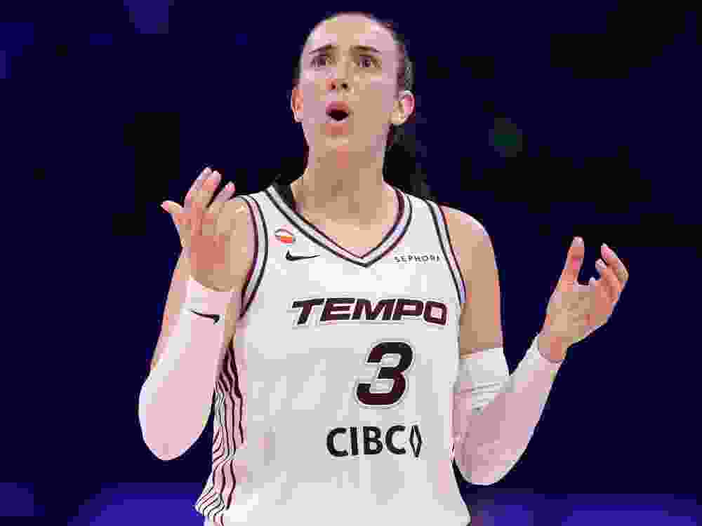 Marina Mabrey of the Toronto Tempo reacts during the fourth quarter of a WNBA game against the Dallas Wings.