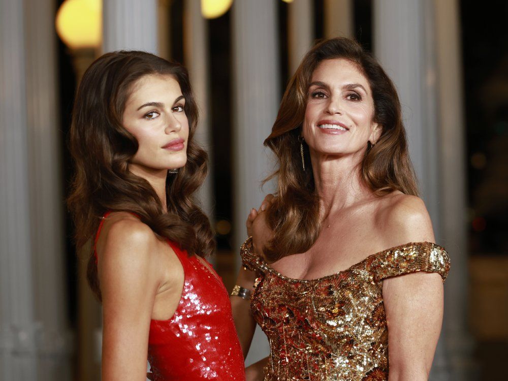 Kaia Gerber and Cindy Crawford attend the 2025 LACMA Art+Film Gala at Los Angeles County Museum of Art on Nov. 1, 2025.