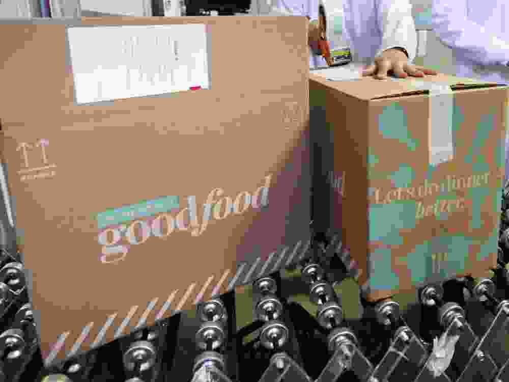 Goodfood boxes are assembled on the production line at the company's headquarters in Montreal, July 13, 2017.