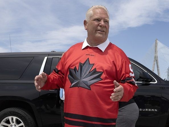 Ontario Premier Doug Ford at the ceremonial opening of the Gordie Howe International Bridge in Windsor on Friday, July 24, 2026.