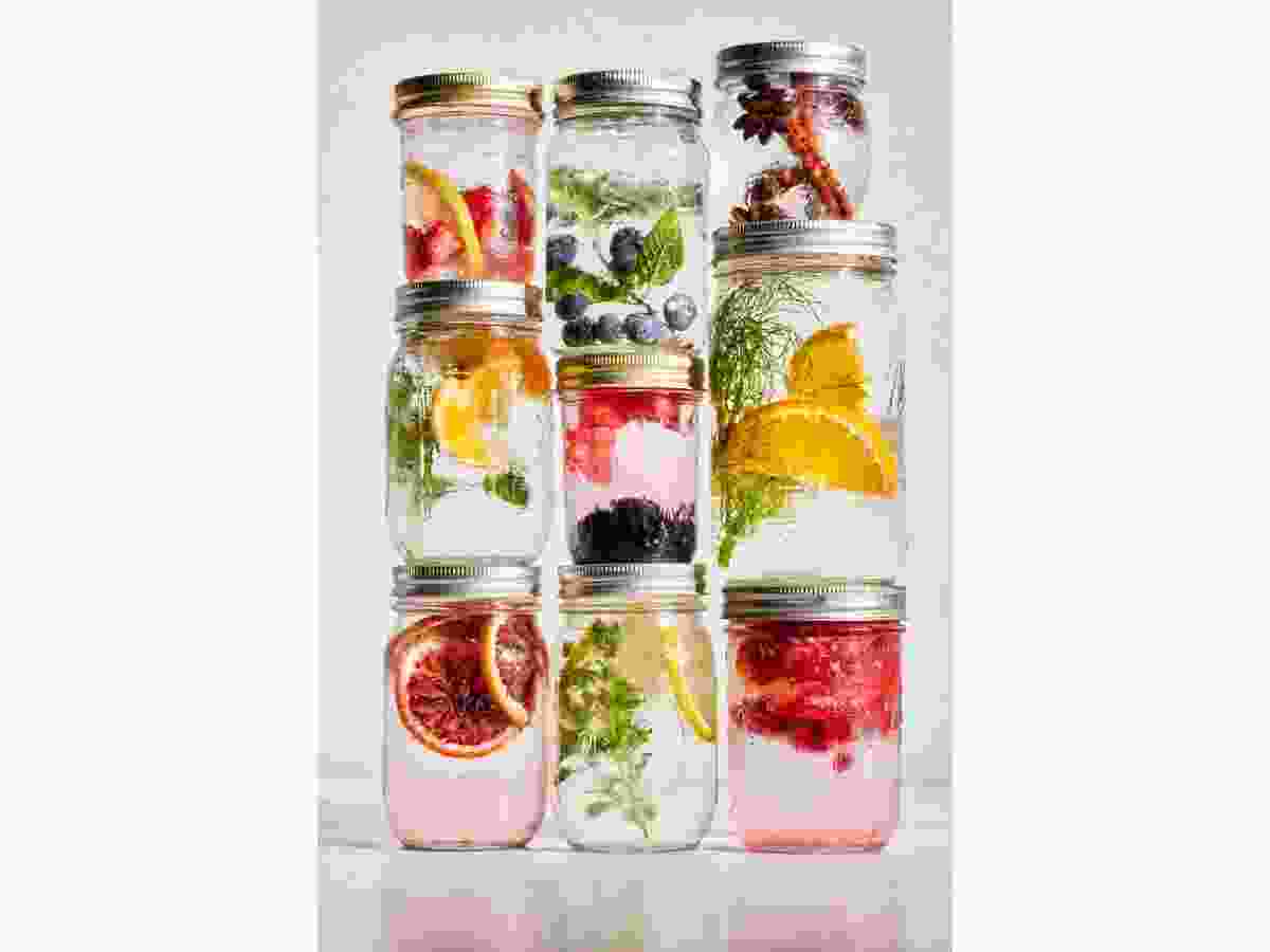 Crush juicy fruits like cucumbers or peaches into your water for a burst of flavor and nutrients.