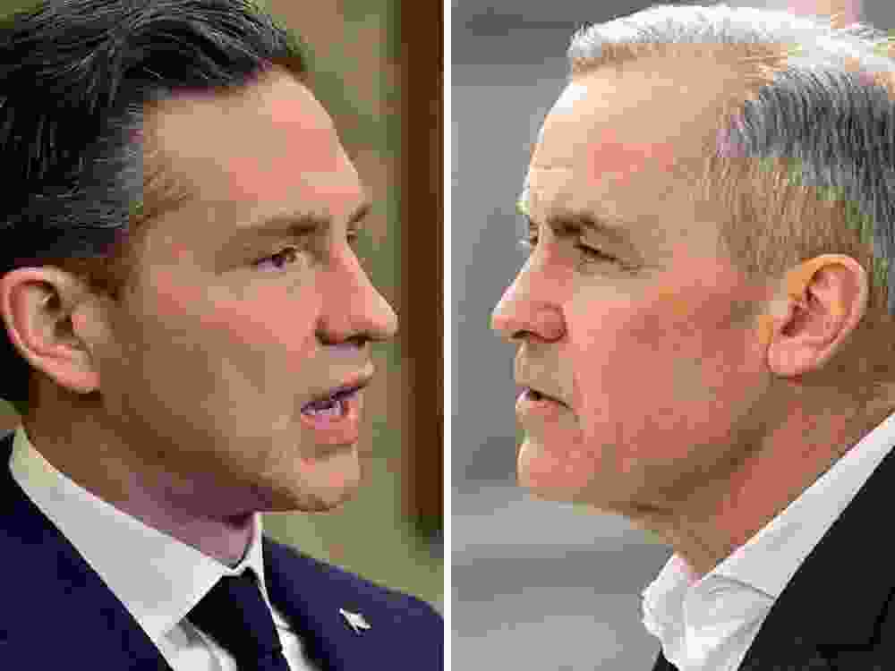 Conservative leader Pierre Poilievre (left) and Prime Minister Mark Carney.