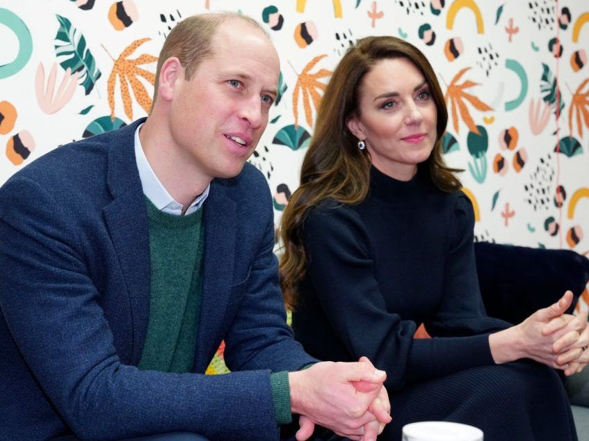 Prince William, Prince of Wales and Catherine, Princess of Wales visit the Open Door Charity, a charity focused on supporting young adults across Merseyside with their mental health, using culture and creativity as the catalyst for change on January 12, 2023 in Birkenhead, England.