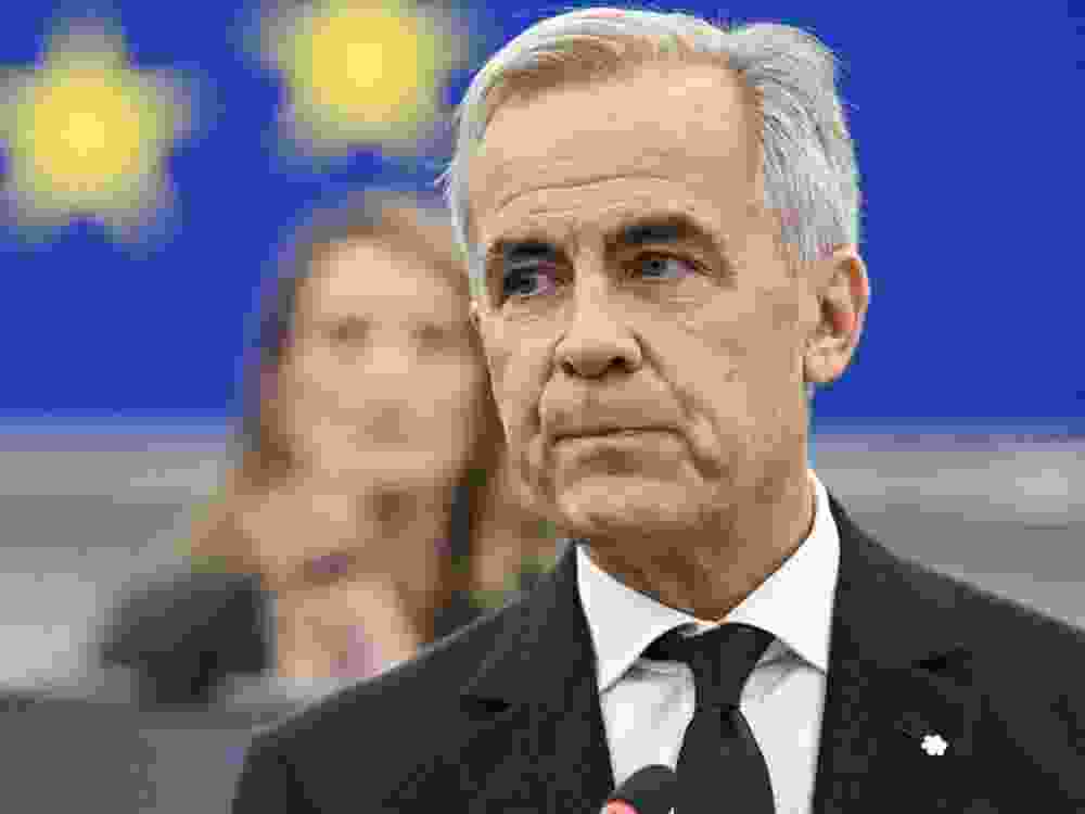 Prime Minister Mark Carney delivers a speech at the European Parliament in Strasbourg, France, as part of a trip during which he welcomed a proposal for Canada to become the EU's first associate member, Thursday, Sept. 17, 2026.