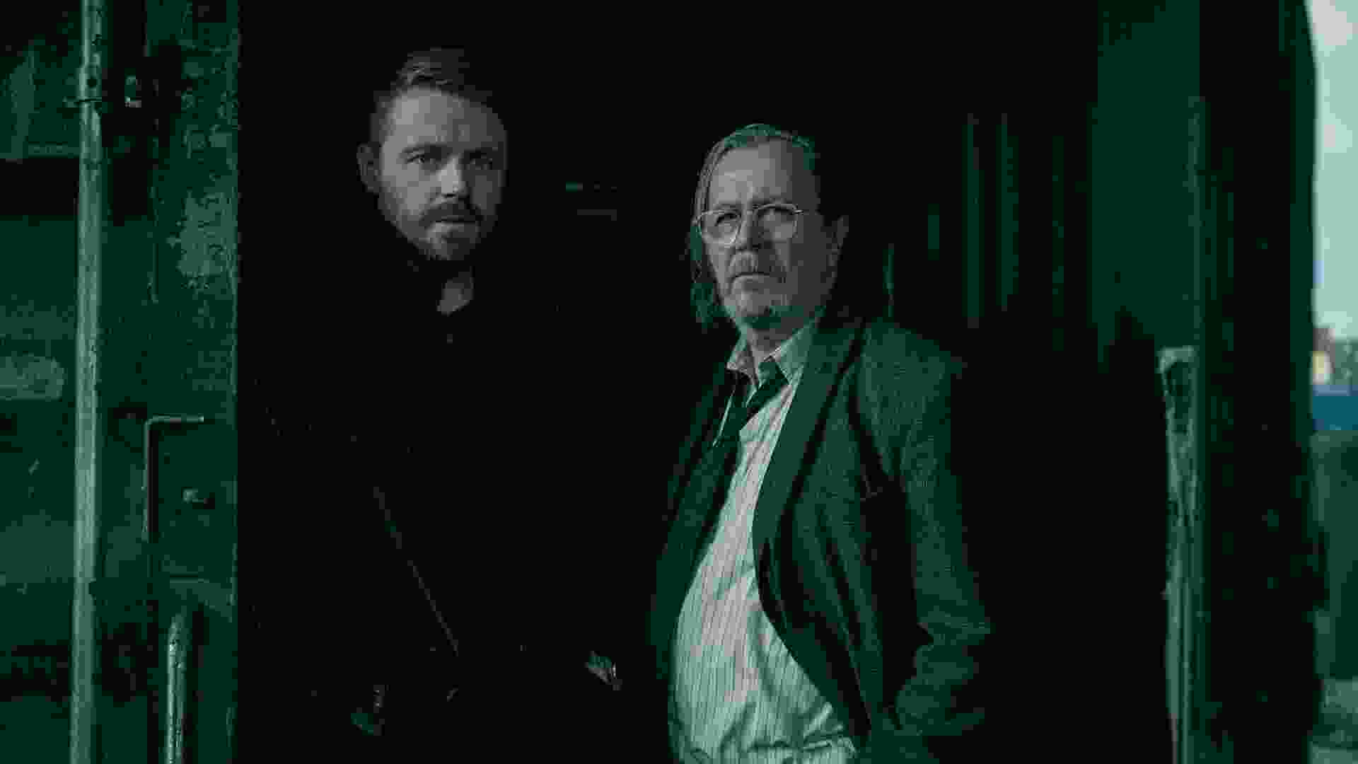 Jack Lowden and Sir Gary Oldman in "Slow Horses," premiering Sept. 16, 2026 on Apple TV.