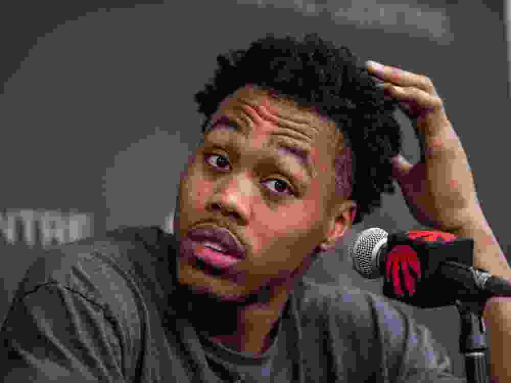 Toronto Raptors Scottie Barnes during the season-ending media availability at the OVO Athletic Centre in Toronto on Monday, May 4, 2026.