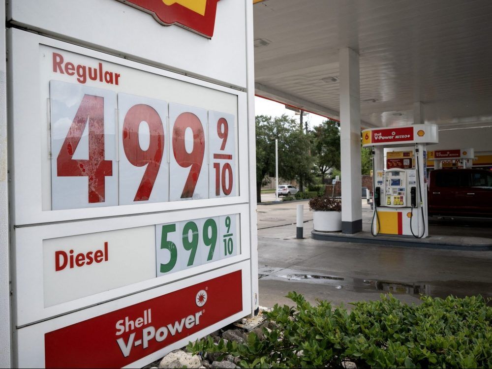 Gasoline prices are seen at a Shell gas station in Houston, on October 2, 2026. Global oil prices have risen sharply since US President Donald Trump and US ally Israel launched the war against Iran in late February, with Tehran's retaliatory action targeting Washington's allies in the Gulf and virtually shutting a key energy trading route.