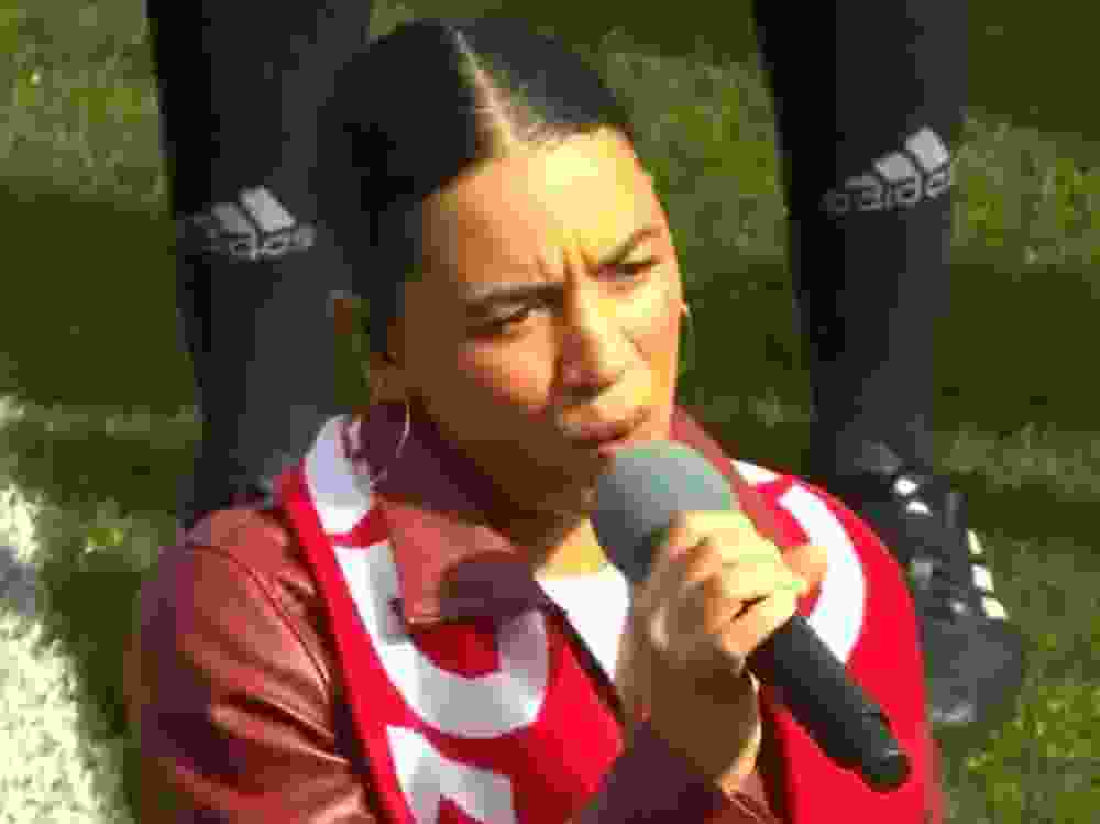 A singer botched her performance of O Canada before a soccer match between Canada and Peru in Montreal.