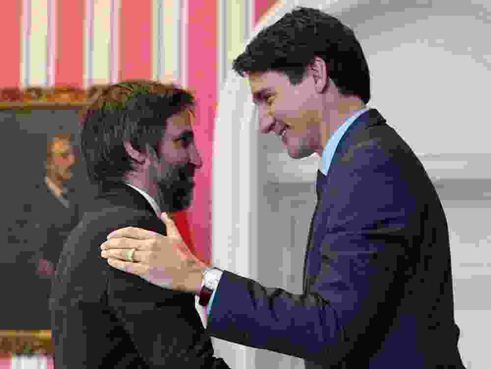 Justin Trudeau (right) and Steven Guilbeault.