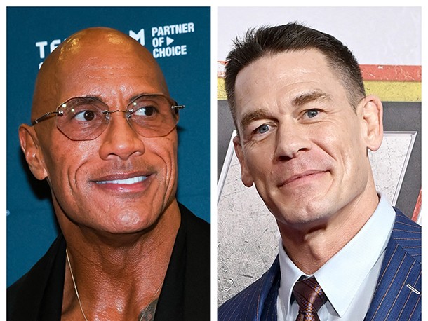Dwayne Johnson, left, and John Cena