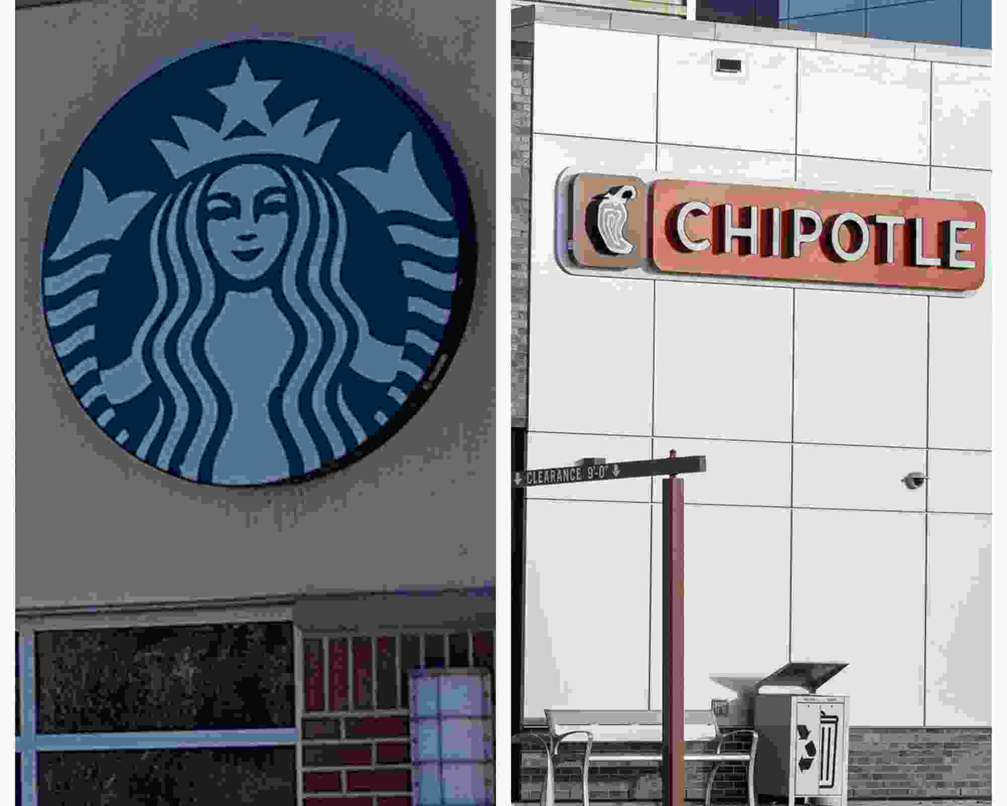 Starbucks and Chipotle signs