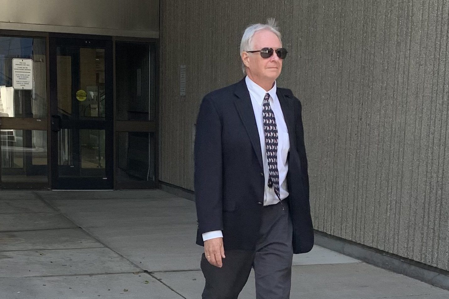 Former London teacher and principal Murray MacDonald was photographed outside the London courthouse on Monday, Oct. 19, 2026. (Jane Sims/The London Free Press)