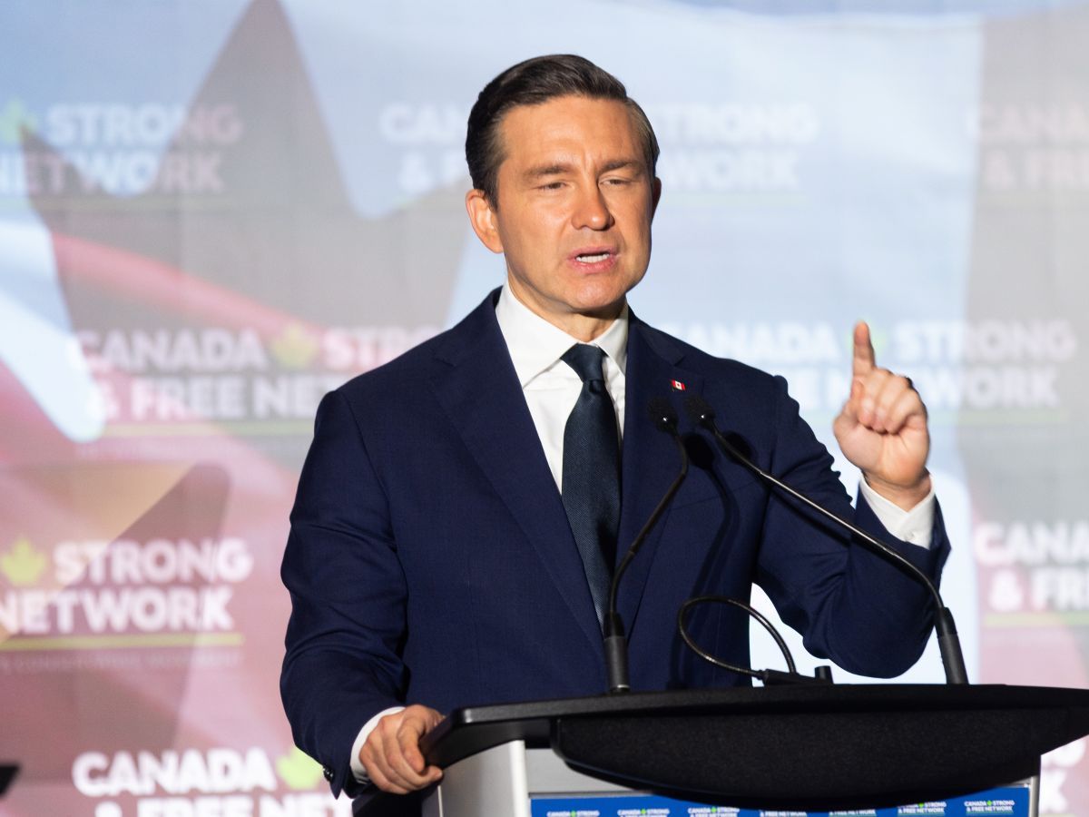 Conservative party leader Pierre Poilievre spoke at the Canada Strong and Free Network event at the BMO Centre in Calgary on Friday, October 16, 2026.