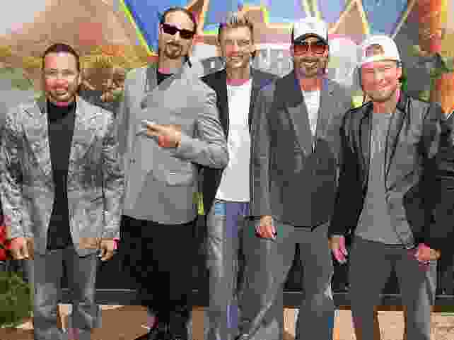 (L-R) Howie Dorough, Kevin Richardson, Nick Carter, AJ McLean and Brian Littrell of the Backstreet Boys attend “PAW Patrol: The Dino Movie” Global Premiere and Family Day at Paramount Pictures Studios on August 02, 2026, in Los Angeles, California.