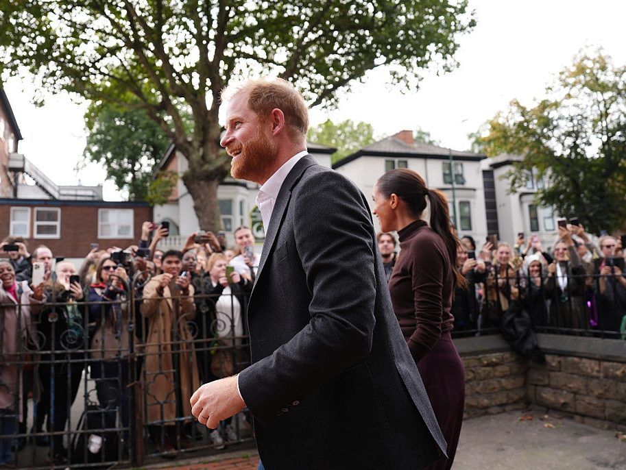 Meghan, Duchess of Sussex and Prince Harry, Duke of Sussex during a visit to Himmah Hub during their visit to Nottingham on October 15, 2026 in Nottingham, England.