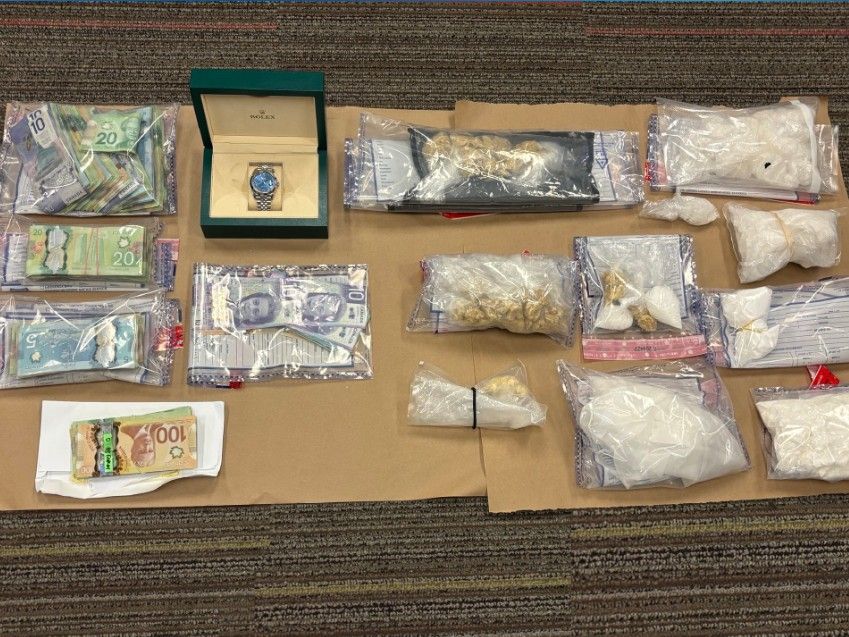 Drugs and other items seized by Niagara Regional Police following a drug trafficking investigation this month.