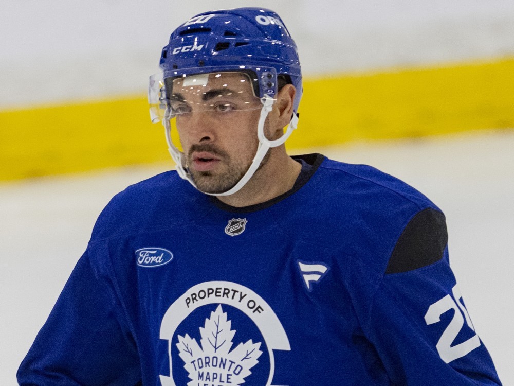 Maple Leafs forward Nick Paul skates in training camp at the Ford Performance Centre in Toronto. Sept. 17, 2026.