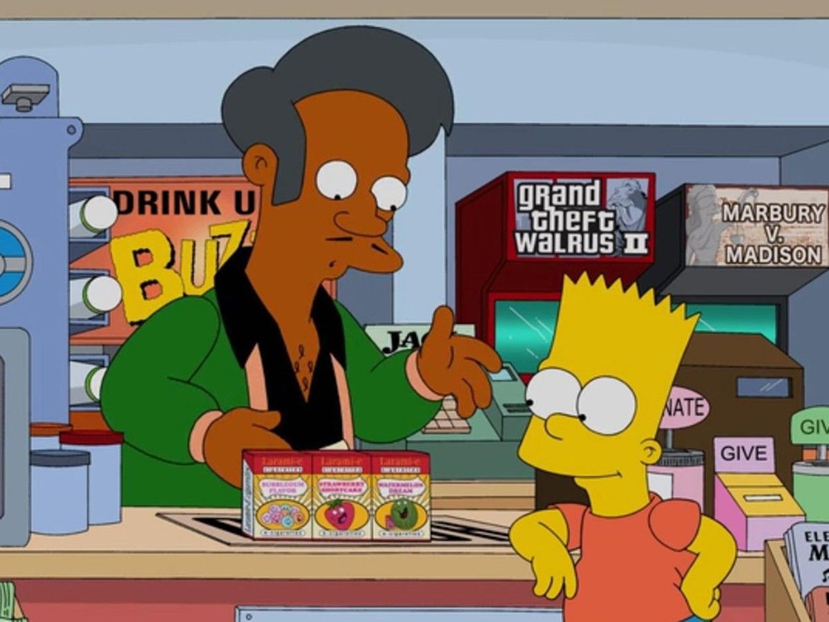 Apu and Bart Simpsons on 'The Simpsons.'