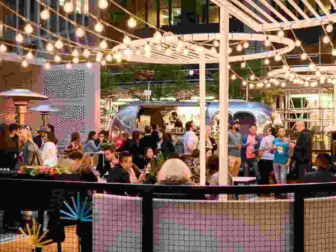 Chefs' Hall's massive patio, right on Richmond St.