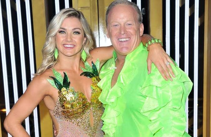 Sean Spicer, right, on Dancing With the Stars. GETTY IMAGES