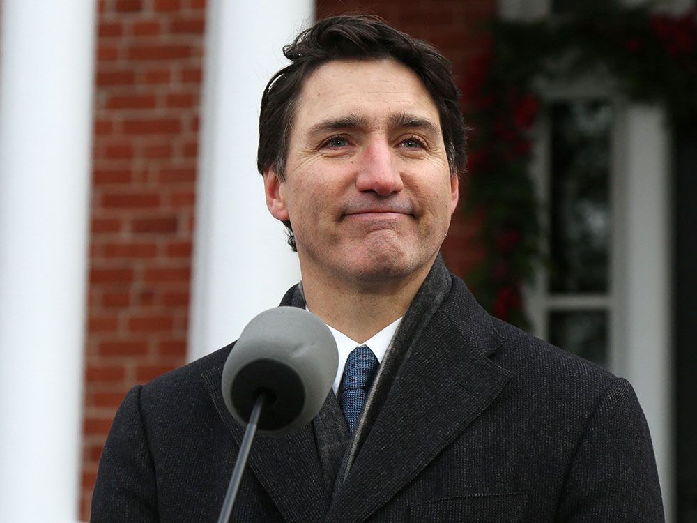 Prime Minister Justin Trudeau announces his resignation during a news conference at Rideau Cottage in Ottawa.