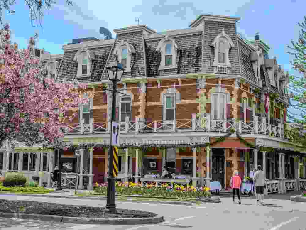 Historic architecture on Niagara-on-the-Lake's main street is pictured in this stock photo.